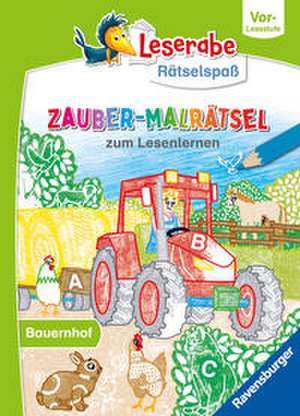 Ravensburger Leserabe Zauber-Malrätsel zum Lesenlernen: Bauernhof (Vor-Lesestufe), Malen auf Zauberpapier, Rätsel, Lesen lernen Vorschule, Rätselbuch ab 5 Jahre de Melinda Ronto