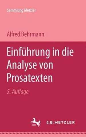 Einführung in die Analyse von Prosatexten de Alfred Behrmann