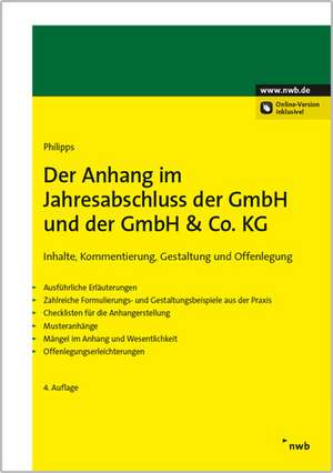 Der Anhang im Jahresabschluss der GmbH und der GmbH & Co. KG de Holger Philipps