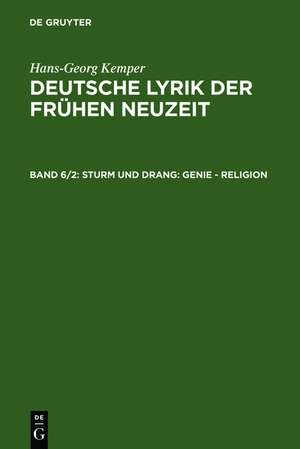 Sturm und Drang: Genie - Religion de Hans-Georg Kemper