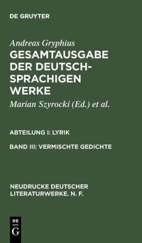 Vermischte Gedichte de Marian Szyrocki