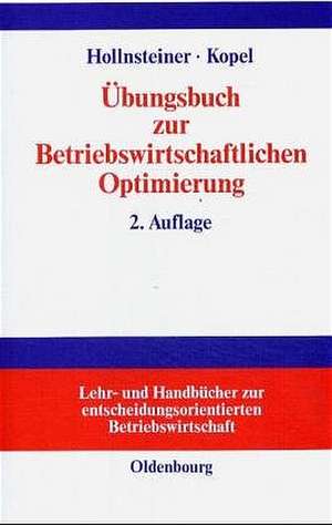 Übungsbuch zur Betriebswirtschaftlichen Optimierung: Aufgaben und Lösungen zu Stepan/Fischer, Einführung in die quantitative Betriebswirtschaftslehre de Kurt Hollnsteiner