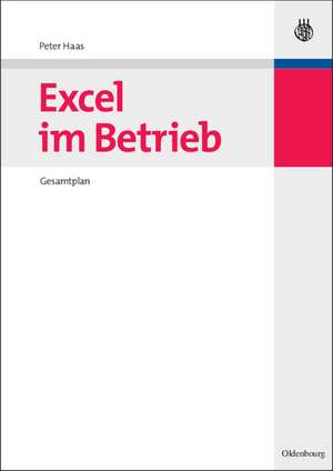 Excel im Betrieb: Gesamtplan de Peter Haas