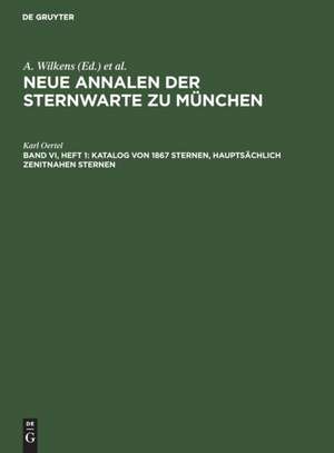 Katalog von 1867 Sternen, hauptsächlich zenitnahen Sternen de Karl Oertel