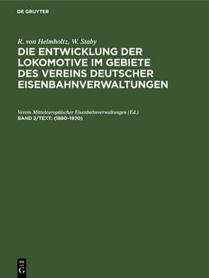 1880¿1920 de Verein Mitteleuropäischer Eisenbahnverwaltungen