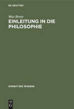 Einleitung in die Philosophie de Max Bense