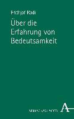 Über die Erfahrung von Bedeutsamkeit de Frithjof Rodi