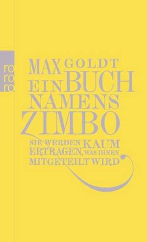 Ein Buch namens Zimbo de Max Goldt