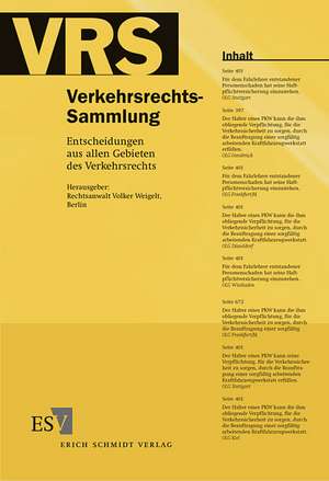 Verkehrsrechts-Sammlung (VRS) de Volker Weigelt