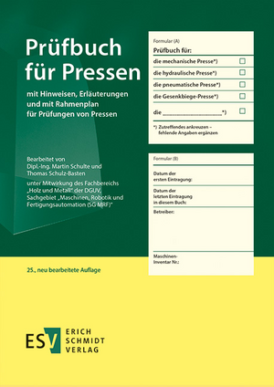 Prüfbuch für Pressen de Martin Schulte