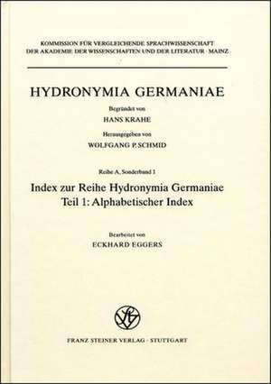 Index Zur Reihe Hydronymia Germaniae de Eckhard Eggers