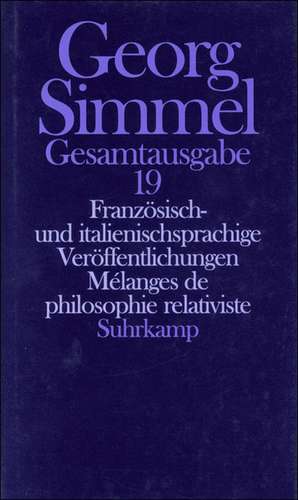 Französisch- und italienischsprachige Veröffentlichungen. Melange de philosophie relativiste de Christian Papilloud