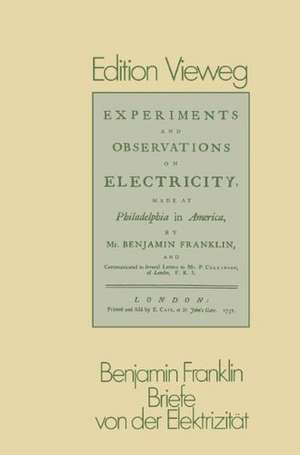 Briefe von der Elektrizität de Benjamin Franklin