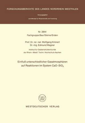 Einfluß unterschiedlicher Gasatmosphären auf Reaktionen im System CaO-SiO2 de Wolfgang Krönert