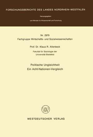 Politische Ungleichheit: Ein Acht-Nationen-Vergleich de Klaus Allerbeck