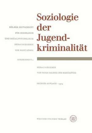 Soziologie der Jugendkriminalität de Peter Heintz