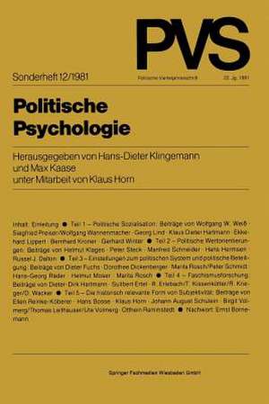 Politische Psychologie de Hans-Dieter Klingemann