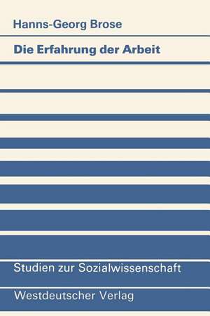 Die Erfahrung der Arbeit: Zum berufsbiographischen Erwerb von Handlungsmustern bei Industriearbeitern de Hanns-Georg Brose