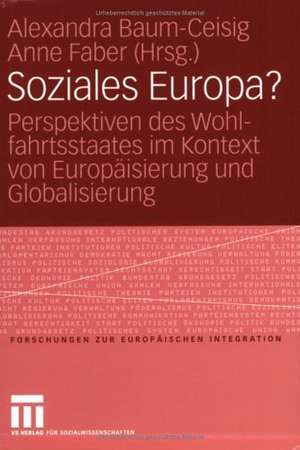 Soziales Europa?: Perspektiven des Wohlfahrtsstaates im Kontext von Europäisierung und Globalisierung. Festschrift für Klaus Busch de Alexandra Baum-Ceisig