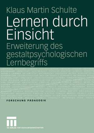 Lernen durch Einsicht: Erweiterung des gestaltpsychologischen Lernbegriffs de Klaus Martin Schulte