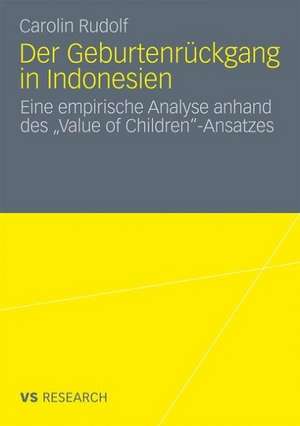 Der Geburtenrückgang in Indonesien: Eine empirische Analyse anhand des „Value of Children“-Ansatzes de Carolin Rudolf