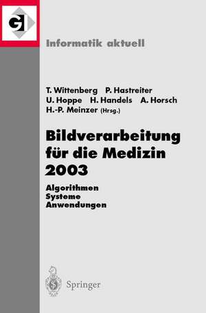 Bildverarbeitung für die Medizin 2003: Algorithmen - Systeme - Anwendungen, Proceedings des Workshops vom 9.–11. März 2003 in Erlangen de Thomas Wittenberg