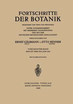 Bericht Über das Jahr 1951 de Ernst Gäumann