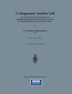 I,x-Diagramme feuchter Luft und ihr Gebrauch bei der Erwärmung Abkühlung, Befeuchtung, Entfeuchtung von Luft bei Wasserrückkühlung und beim Trocknen de Max Grubenmann