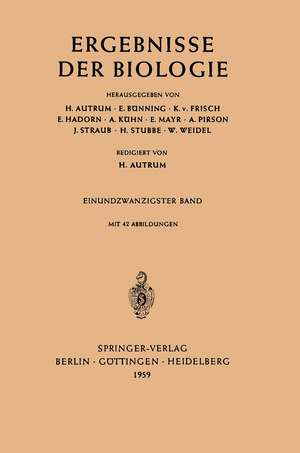 Ergebnisse der Biologie de H. Autrum