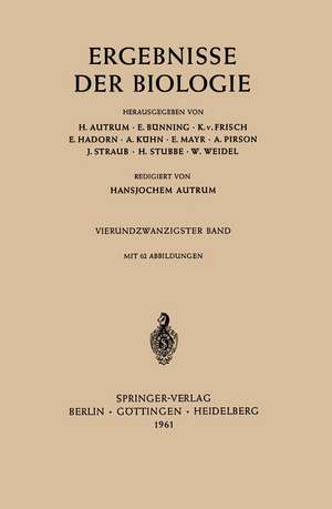 Ergebnisse Der Biologie de H. Autrum