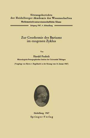 Zur Geochemie des Bariums im exogenen Zyklus de Harald Puchelt