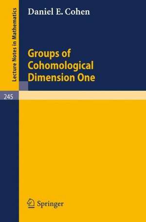 Groups of Cohomological Dimension One de Daniel E. Cohen