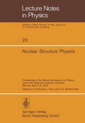 Nuclear Structure Physics: Proceedings of the Minerva Symposium on Physics held at the Weizmann Institute of Science, Rehovot, April 2–5, 1973 de U. Smilansky