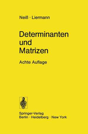 Determinanten und Matrizen: Lineare Algebra de H. Liermann