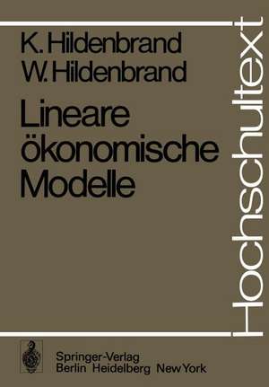 Lineare ökonomische Modelle de K. Hildenbrand