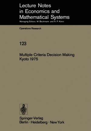 Multiple Criteria Decision Making Kyoto 1975 de M. Zeleny