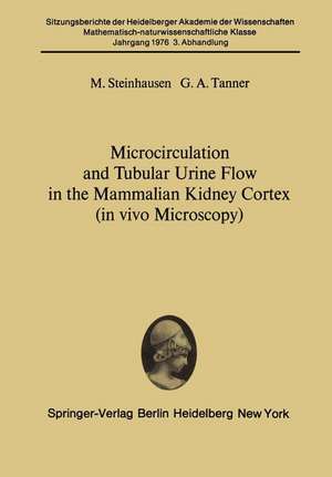 Microcirculation and Tubular Urine Flow in the Mammalian Kidney Cortex (in vivo Microscopy): Submitted to the Academy Session of April 24, 1976 de M. Steinhausen