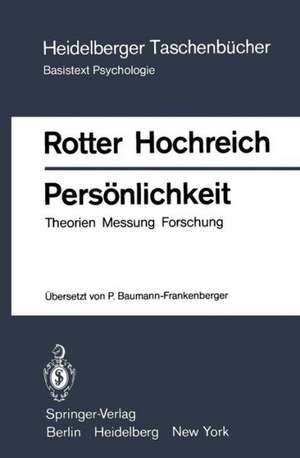 Persönlichkeit: Theorien Messung Forschung de Julian B. Rotter