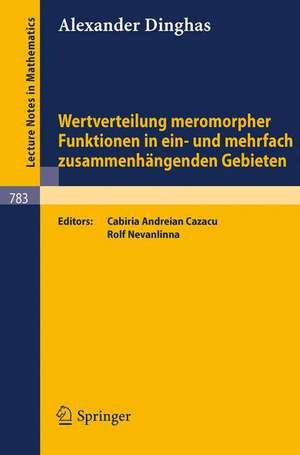 Wertverteilung meromorpher Funktionen in ein- und mehrfach zusammenhängenden Gebieten de A. Dinghas