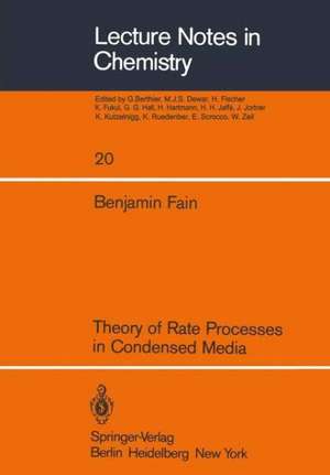 Theory of Rate Processes in Condensed Media de B. Fain