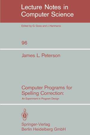 Computer Programs for Spelling Correction: An Experiment in Program Design de J.L. Peterson