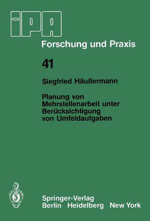 Planung von Mehrstellenarbeit unter Berücksichtigung von Umfeldaufgaben de S. Häussermann