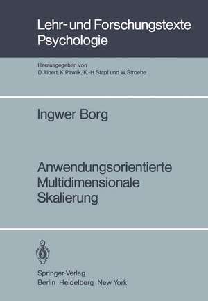 Anwendungsorientierte Multidimensionale Skalierung de I. Borg