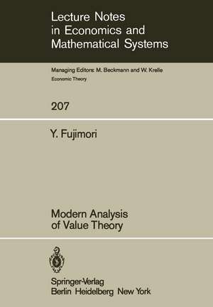 Modern Analysis of Value Theory de Y. Fujimori