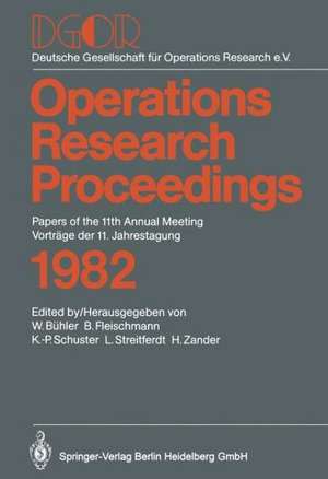 DGOR Papers of the 11th Annual Meeting Vorträge der 11. Jahrestagung de W. Bühler