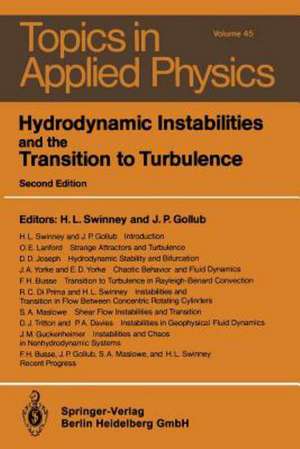 Hydrodynamic Instabilities and the Transition to Turbulence de H.L. Swinney