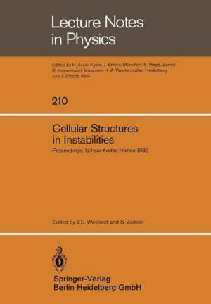 Cellular Structures in Instabilities: Proceedings of the Meeting “Structures cellulaires dans les instabilités — périodicité, défauts, turbulence de phase” Held at Gif-sur-Yvette, France, June 20–22, 1983 de J. E. Wesfreid