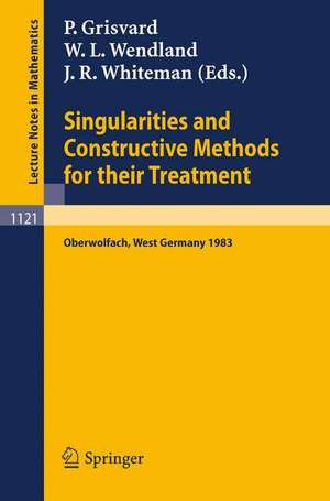 Singularities and Constructive Methods for Their Treatment: Proceedings of the Conference held in Oberwolfach, West Germany, November 20-26, 1983 de Pierre Grisvard