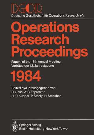 DGOR: Papers of the 13th Annual Meeting / Vorträge der 13. Jahrestagung de Dietrich Ohse