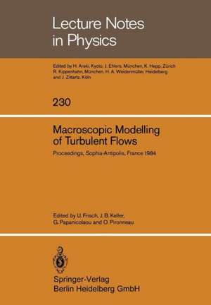 Macroscopic Modelling of Turbulent Flows: Proceedings of a Workshop held at INRIA, Sophia-Antipolis, France, December 10–14, 1984 de Uriel Frisch